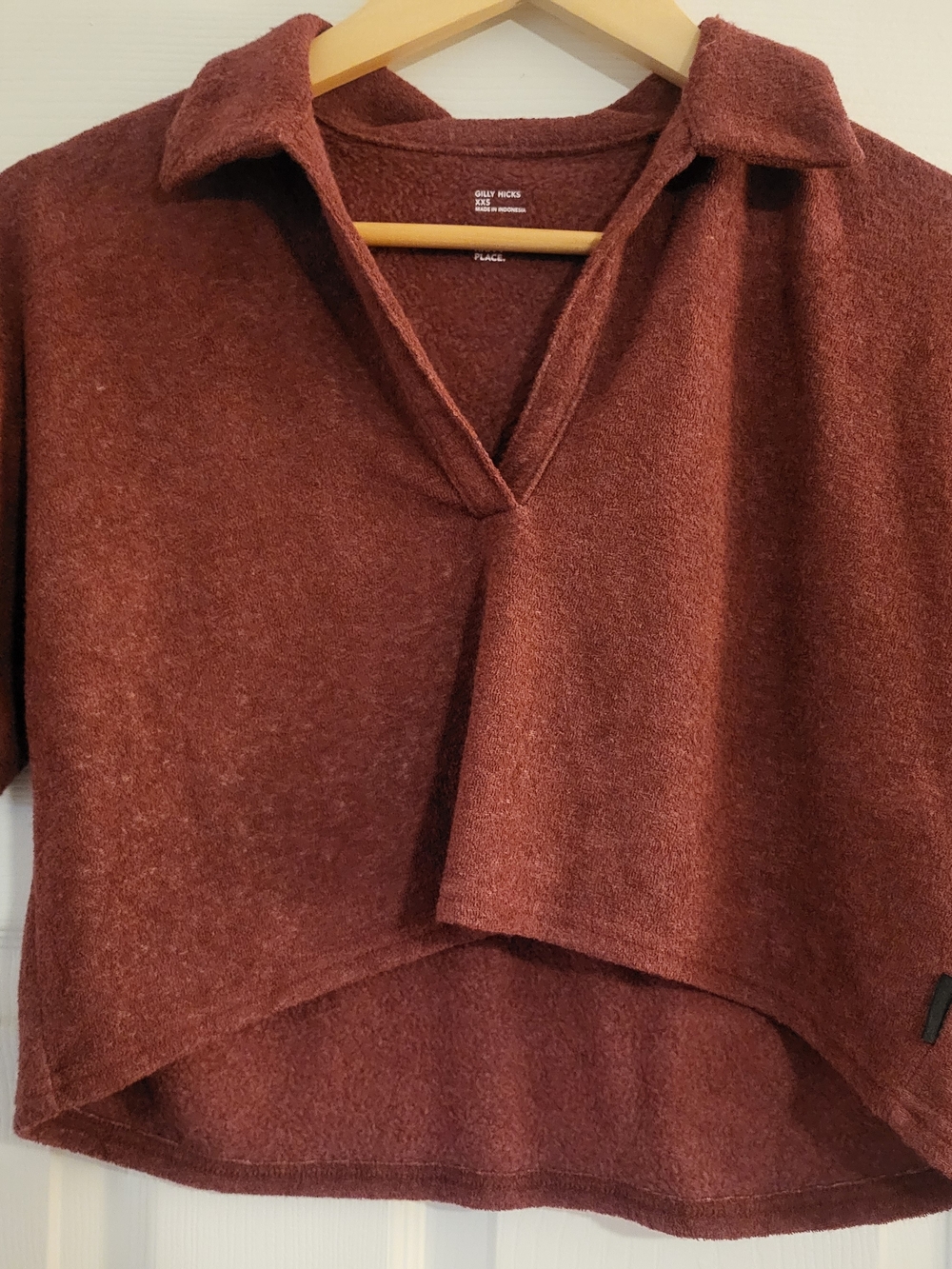 Hollister Rust V-Neck Women's Short-sleeve Polo